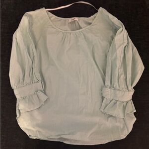 Kensie Light Green Striped Blouse